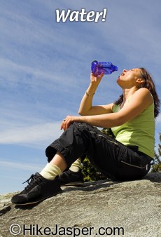 Drink Water while Hiking in Jasper