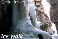 Maligne Canyon hiking in winter