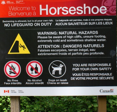 Horseshoe Lake Hike Sign - Jasper, Alberta