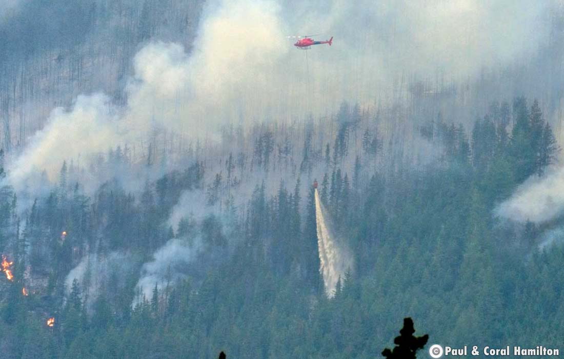 Smoke from Chetamon Wildfire in Jasper National Park