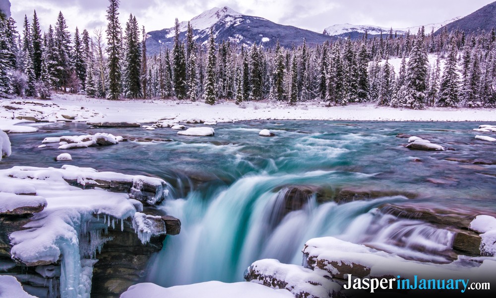 Jasper's Athabasca Falls in January