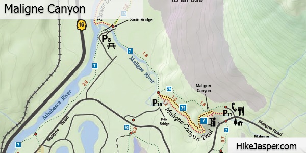 Maligne Canyon Ice Walk Trail Map