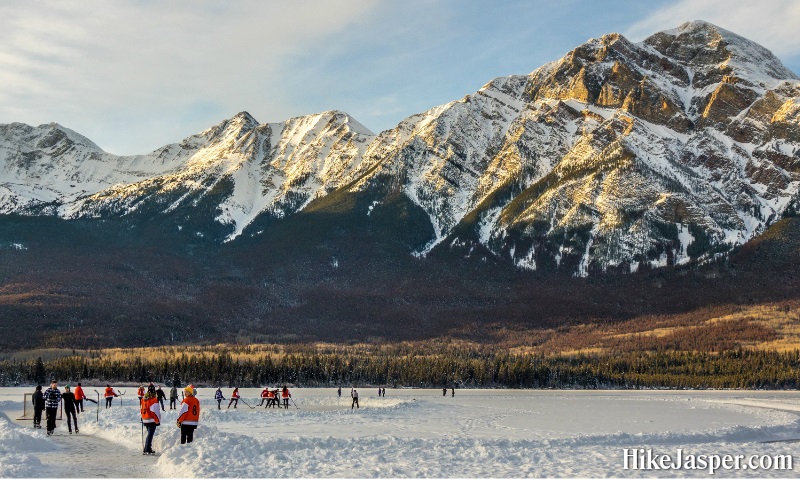 Winter in Jasper National Park - Ice Skating on Mountain Ponds and Lakes