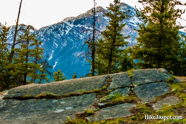 Pyramid Mountain from behind Pyramid Overlook - Hike Jasper