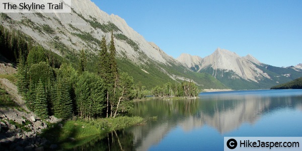 Driving Past Medicine Lake to Jasper's Skyline Trailhead